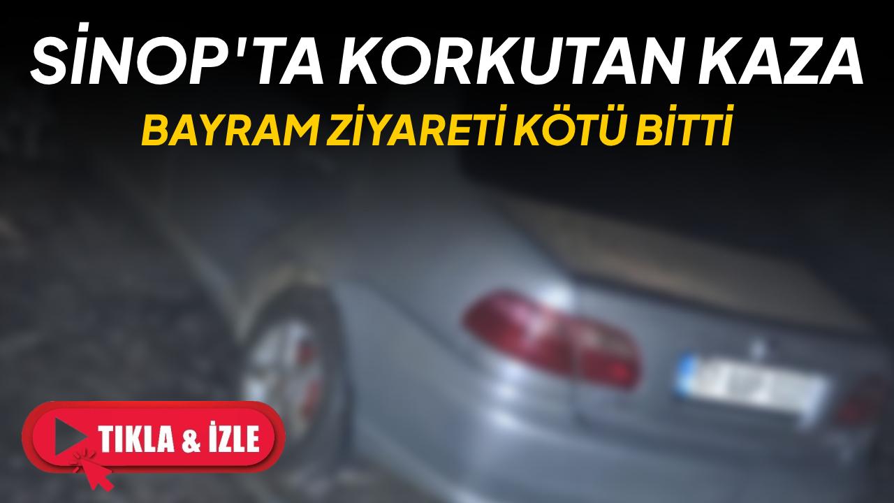 Sinop'ta korkutan kaza: Bayram ziyareti için gittikleri köyde şarampole uçtular