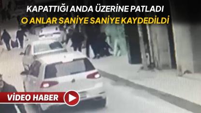 Sinop’ta korkutan kaza kamerada: Kapıyı kapatırken cam üzerine patladı