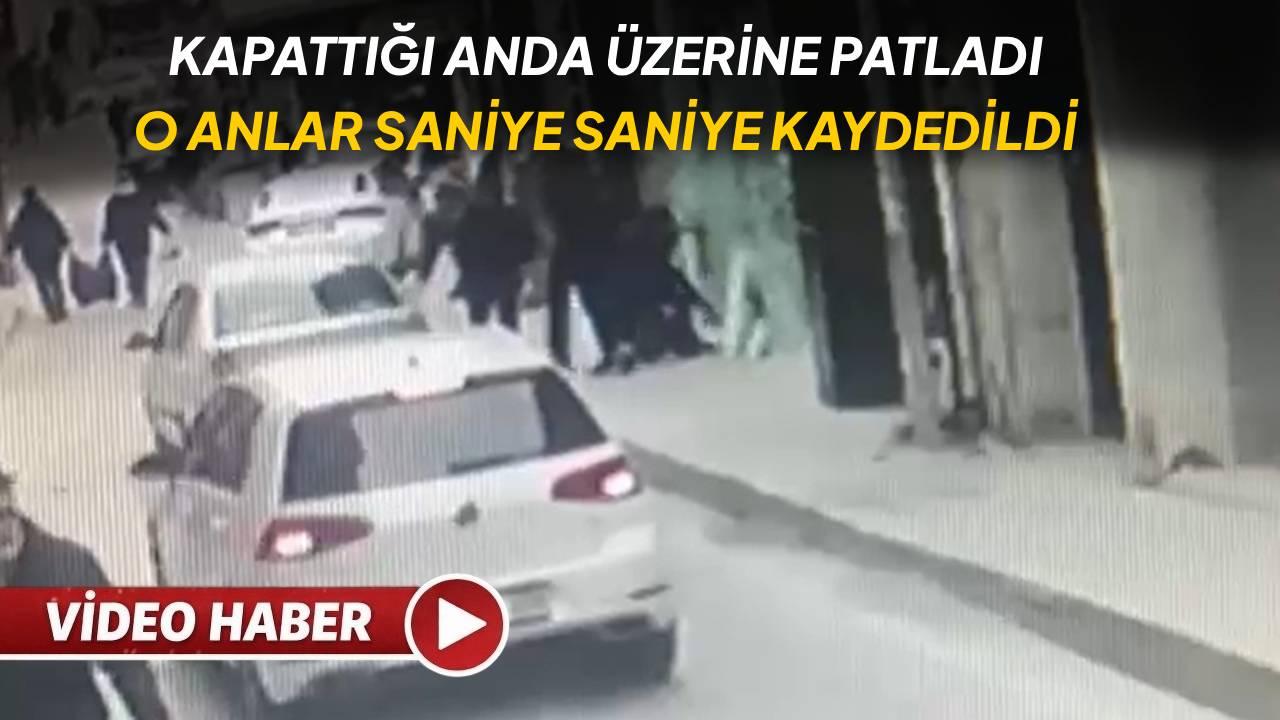 Sinop’ta korkutan kaza kamerada: Kapıyı kapatırken cam üzerine patladı