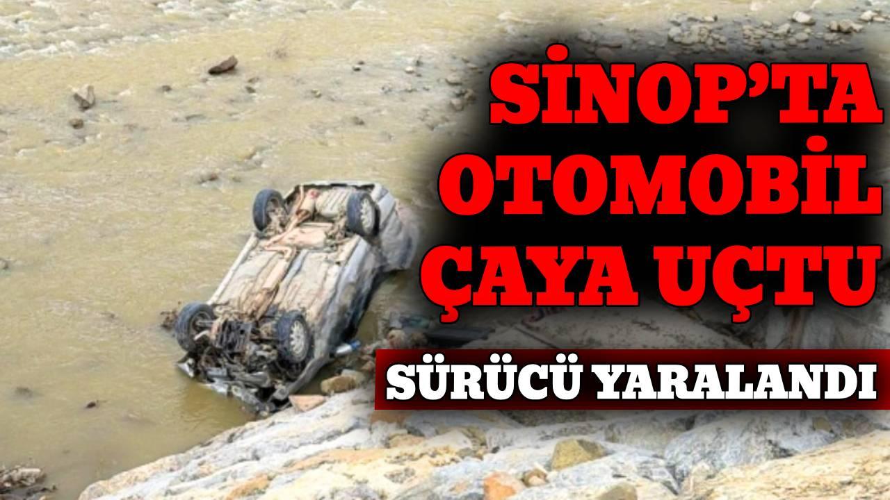 Sinop’ta otomobil çaya uçtu
