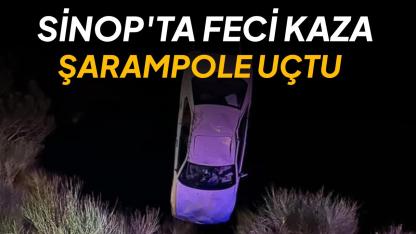 Sinop'ta otomobil şarampole devrildi: 3 yaralı