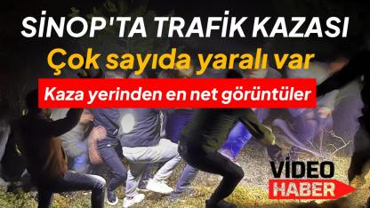 Sinop’ta otomobilin uçuruma devrildiği kazada 7 kişi yaralandı