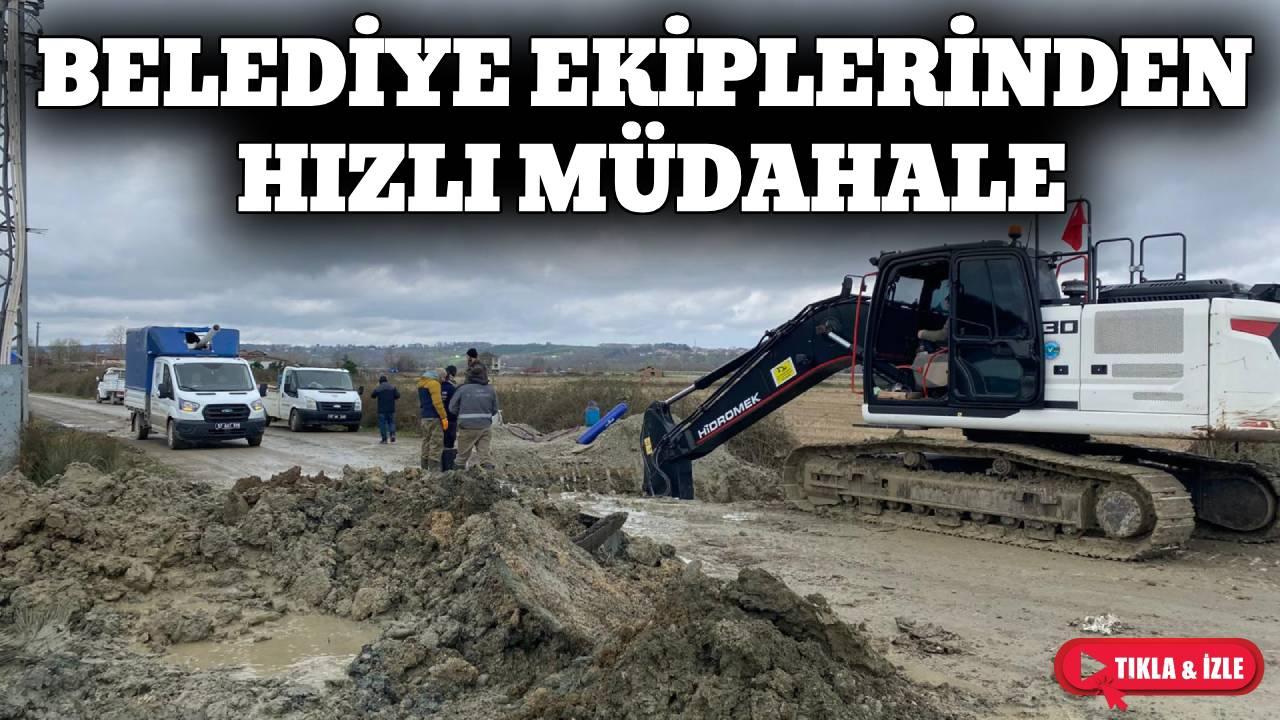 Sinop’ta su hattı arızası onarılıyor