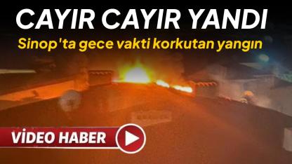 6 katlı binanın çatısı alevlere teslim oldu