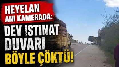 Boyabat yolunda heyelan istinat duvarını yerle bir etti