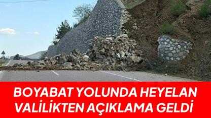 Boyabat yolunda heyelan: Valilikten açıklama geldi