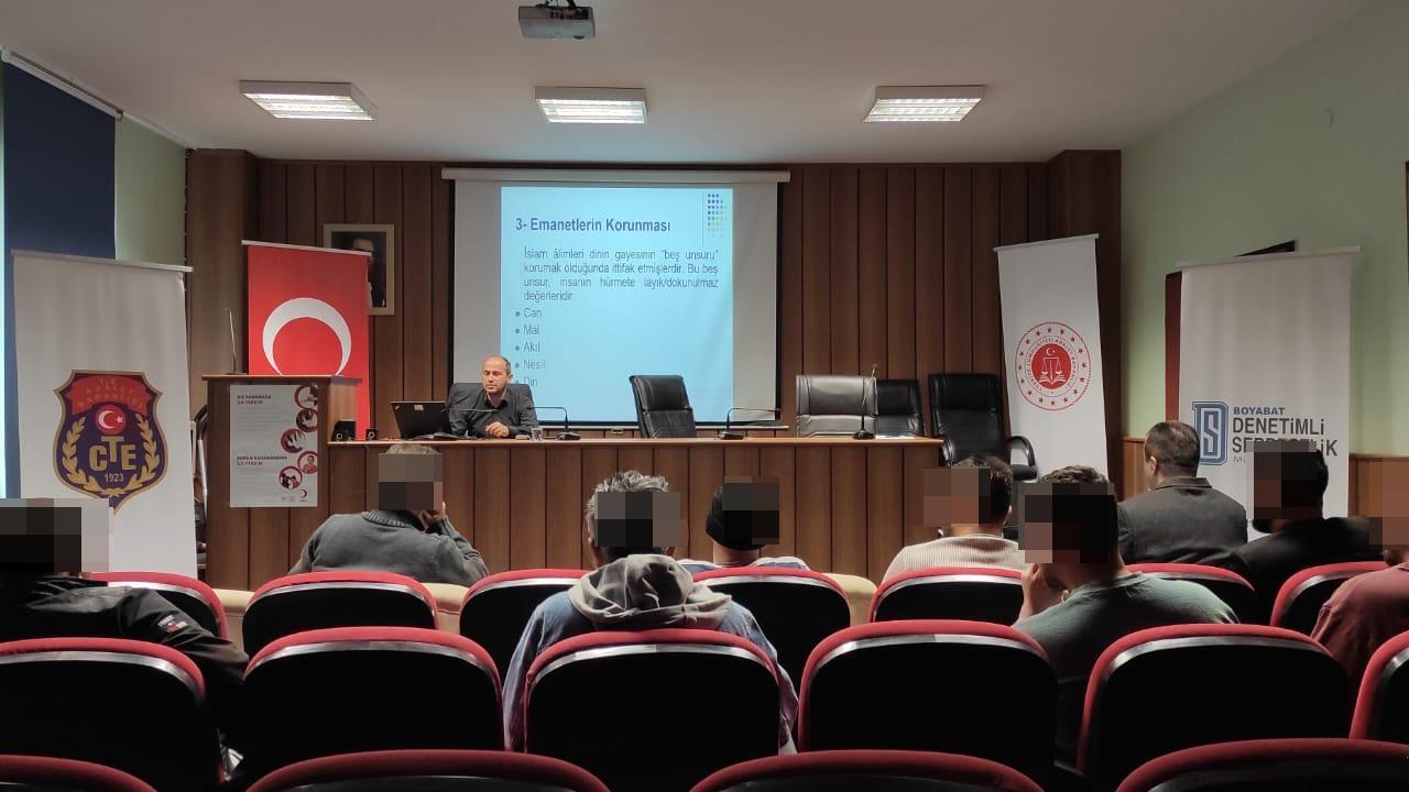 Boyabat'ta yükümlülere yönelik farkındalık semineri