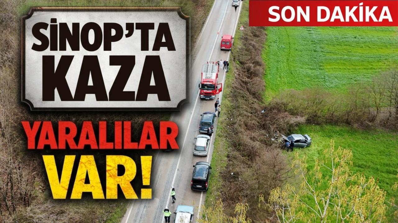 Giresun’dan Sinop’a gelen aile kaza yaptı
