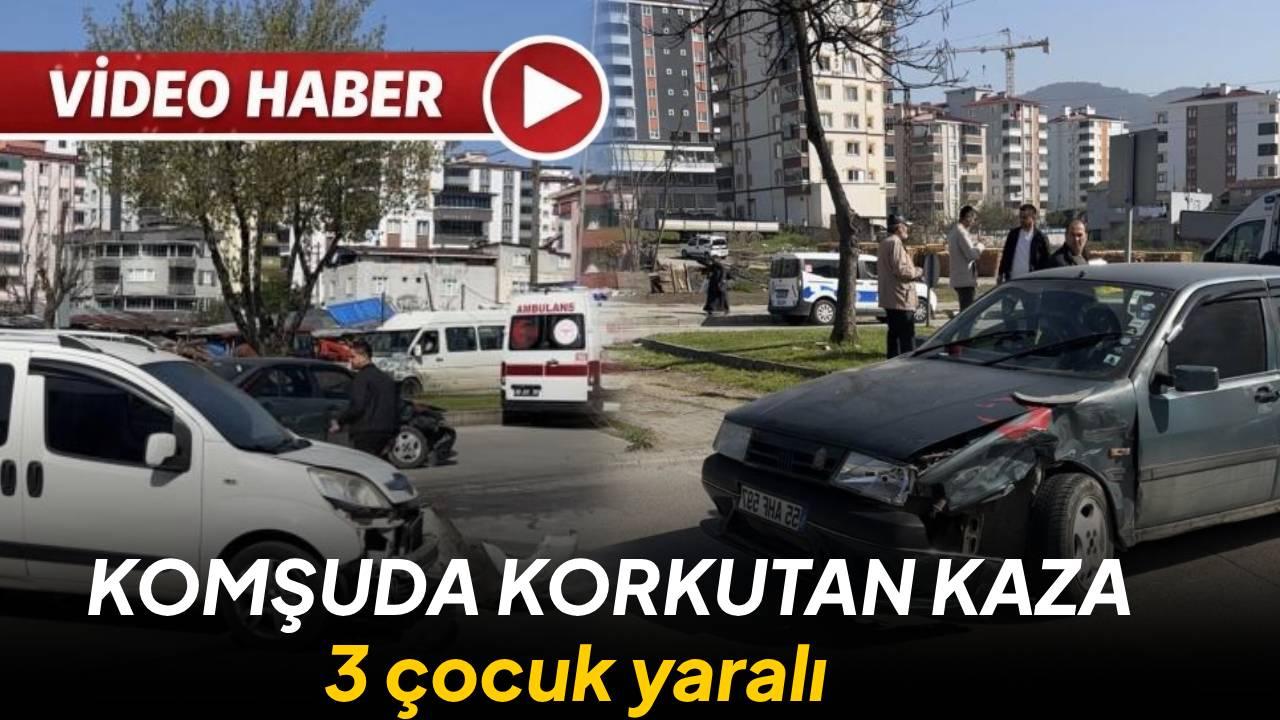 Hafif ticari araç ile otomobil çarpıştı: 3 çocuk yaralı