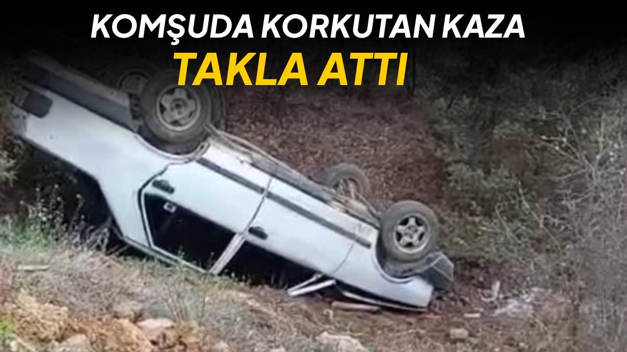 İlaç makinesine çarpan otomobil takla attı: 1 yaralı