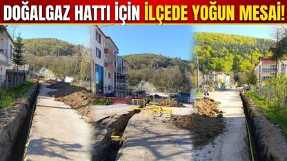 İlçede doğalgaz altyapısı cadde cadde ilerliyor