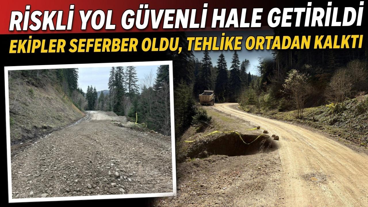 İnaltı yolundaki tehlikeye hızlı müdahale
