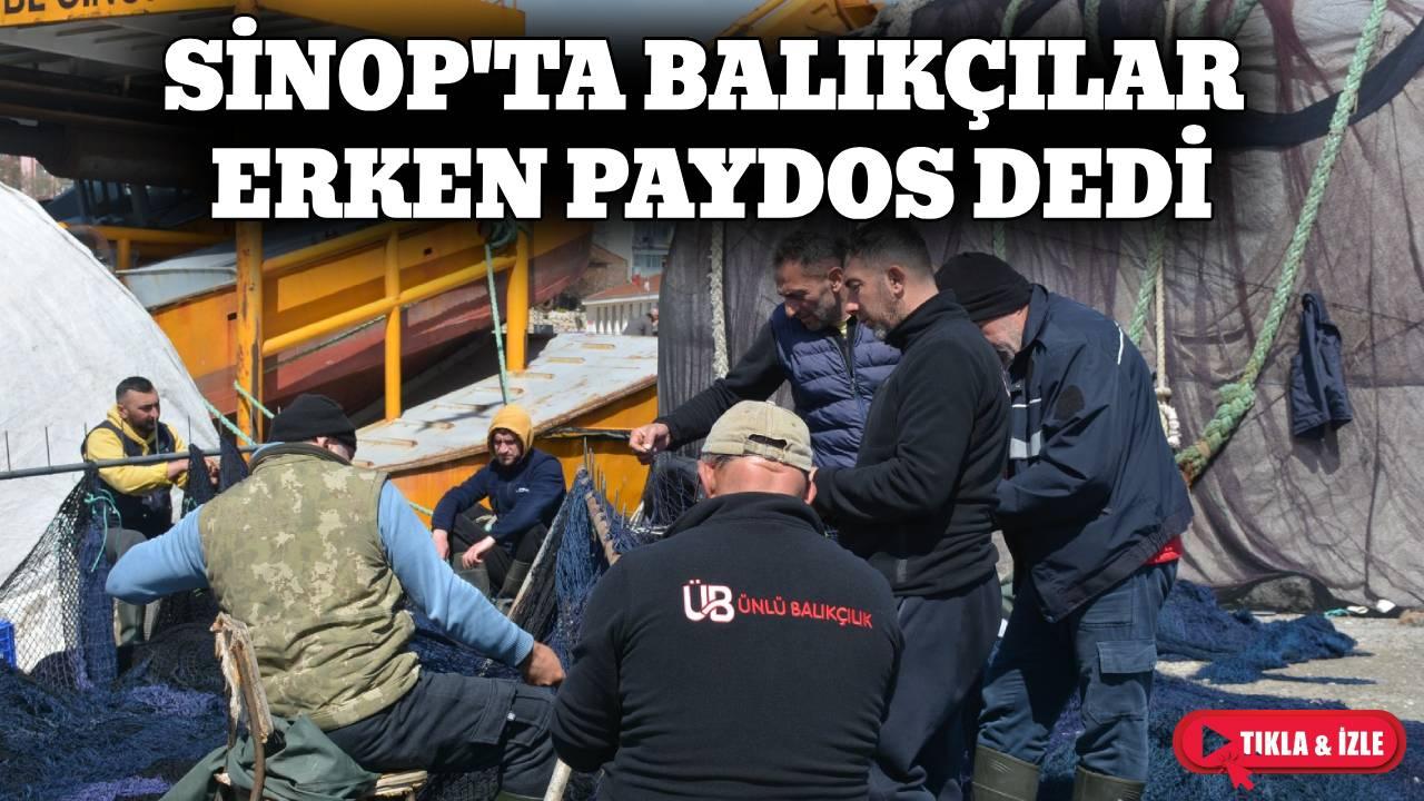 Karadenizli balıkçılar sezon sonunda ağlarını onarıyor