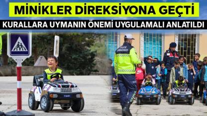 Minikler trafik güvenliğini jandarmadan öğrendi