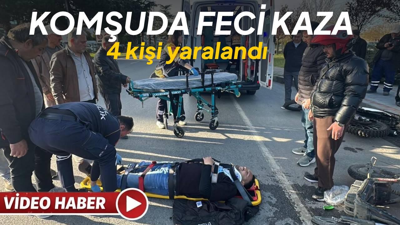 Motosiklet ile elektrikli scooter çarpıştı: 2 yaralı