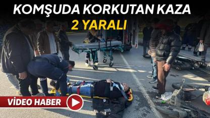 Motosiklet ile elektrikli scooter çarpıştı: 2 yaralı