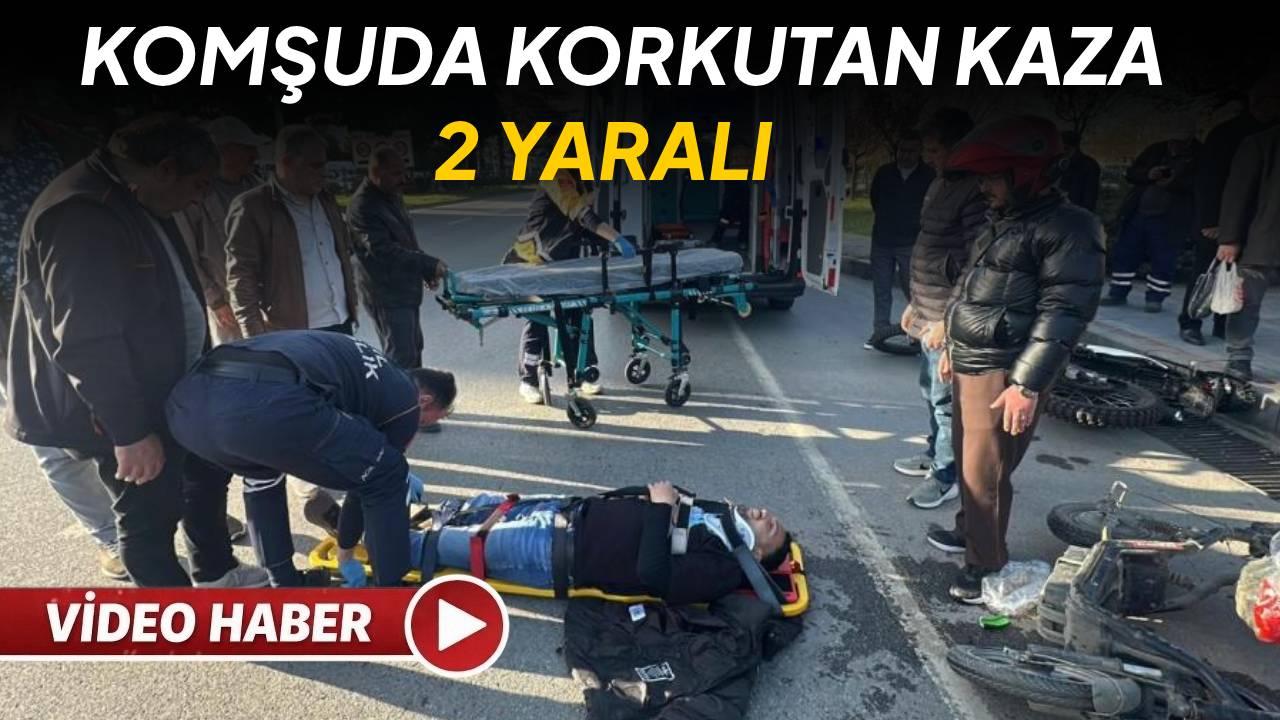 Motosiklet ile elektrikli scooter çarpıştı: 2 yaralı