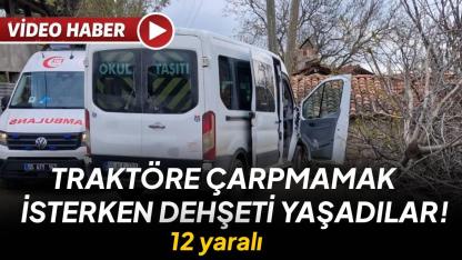 Öğrenci servisi direğe çarptı: 12 yaralı