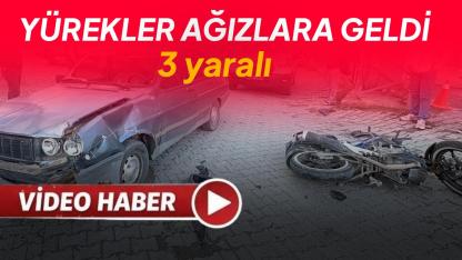 Otomobil ile motosiklet çarpıştı: 3 yaralı