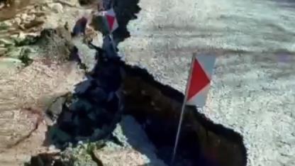 Sinop’ta yollar çöktü