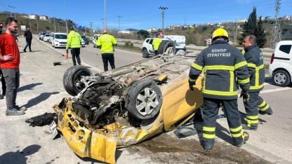 Sinop’ta otomobil takla attı: 100 metre sürüklendi