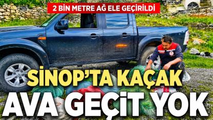 Sinop'ta kaçak avcıların ağı denetimde ortaya çıktı