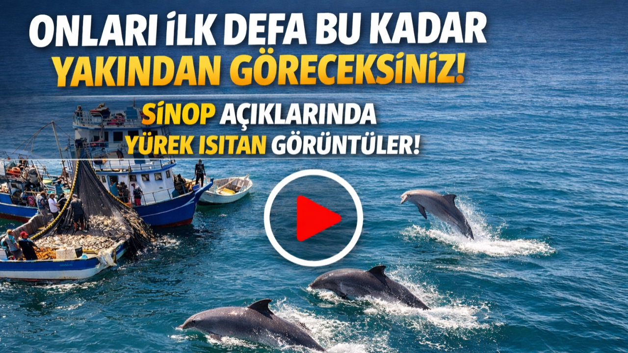 Sinop açıklarında dolaşan yunus dronla görüntülendi
