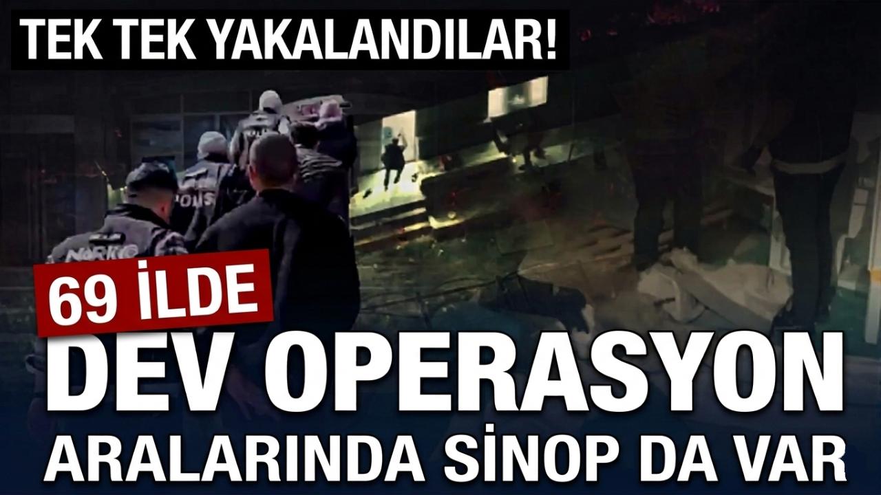 Sinop dahil 69 ilde zehir tacirlerine darbe