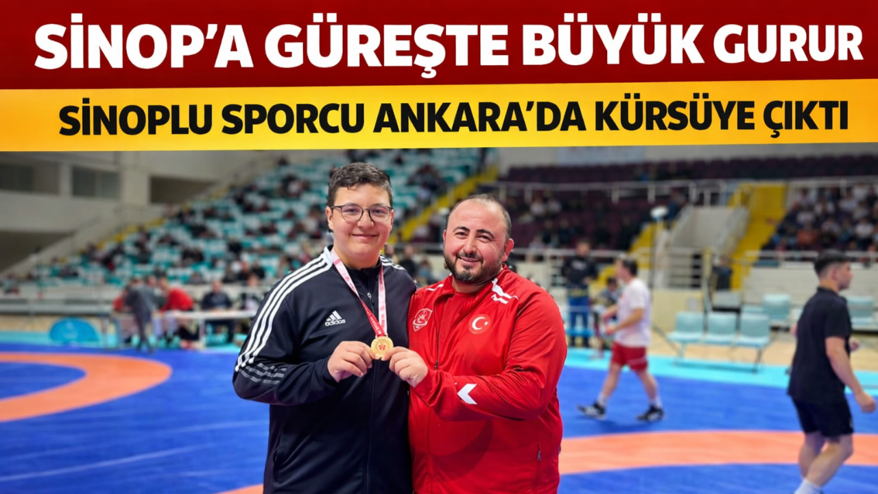 Sinop’a güreşte Türkiye derecesi geldi