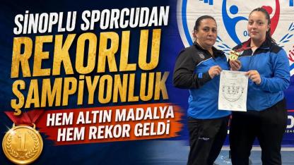 Sinoplu sporcu halterde Türkiye rekoru kırdı