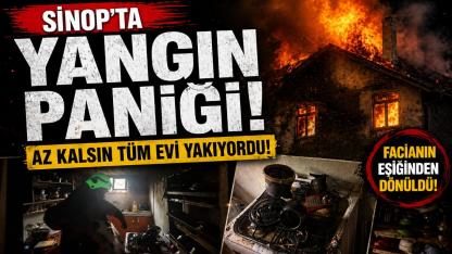 Sinop'ta evin mutfağında çıkan yangın korkuttu