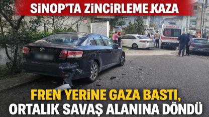 Sinop'ta fren yerine gaza basan sürücü ortalığı birbirine kattı