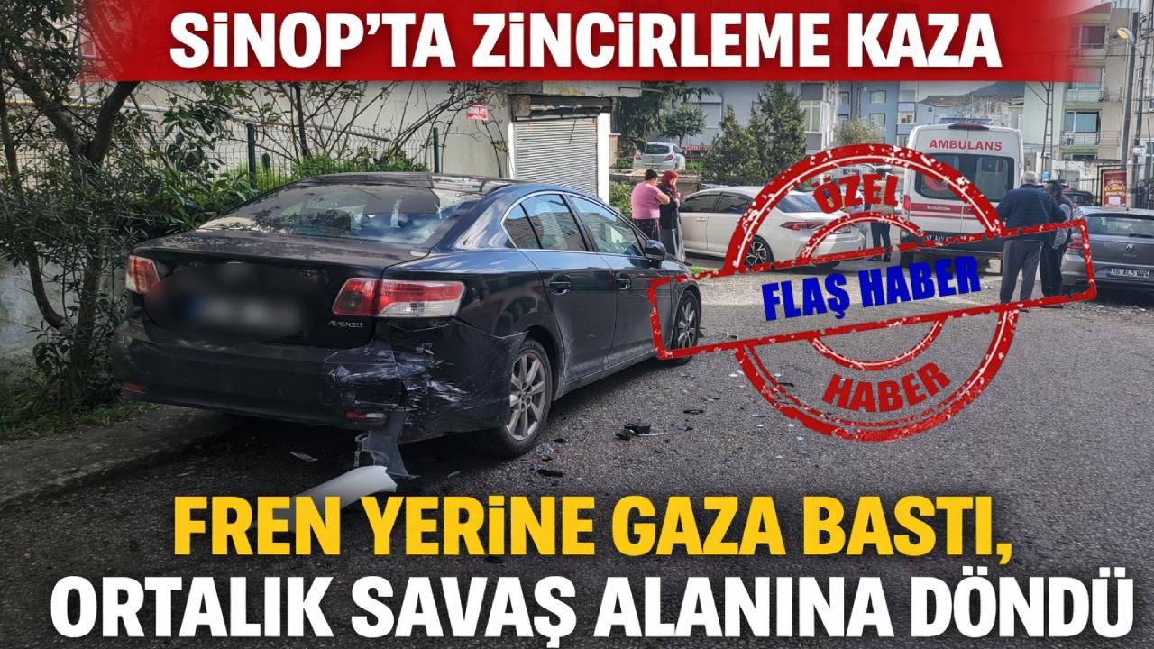 Sinop'ta fren yerine gaza basan sürücü ortalığı birbirine kattı