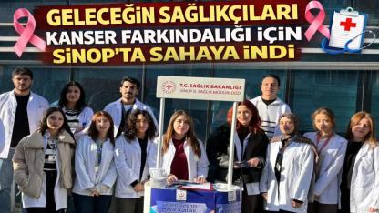 Sinop'ta hemşire adayları kansere dikkat çekti
