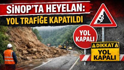 Sinop’ta heyelan mesaisi: Eski yol trafiğe kapatıldı