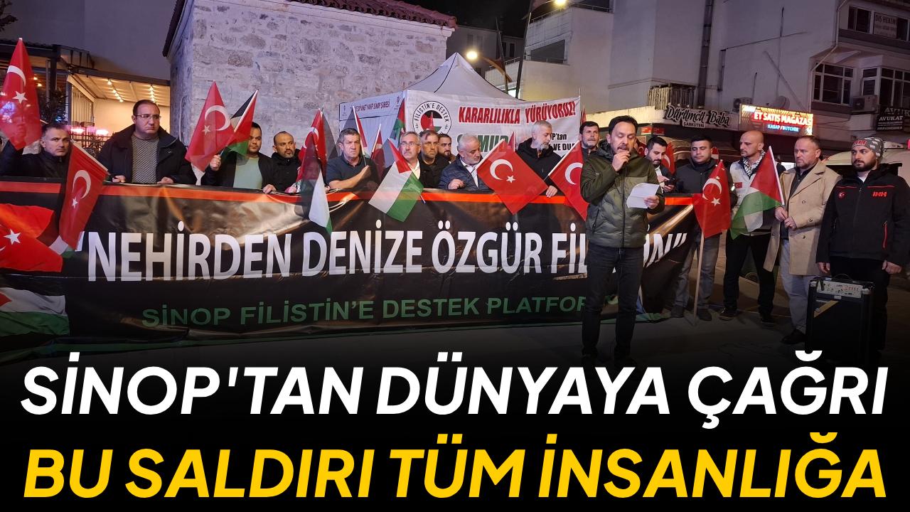 Sinop'ta İsrail ordusunun Küresel Sumud Filosu'na saldırısına tepki gösterildi