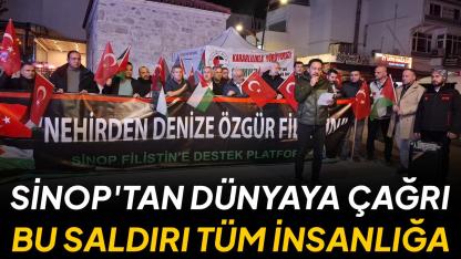 Sinop'ta İsrail ordusunun Küresel Sumud Filosu'na saldırısına tepki gösterildi