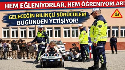 Sinop'ta minikler eğlenerek trafik kurallarını öğreniyor