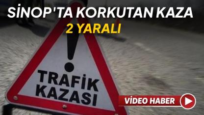 Sinop’ta motosiklet otomobile çarptı: 2 yaralı