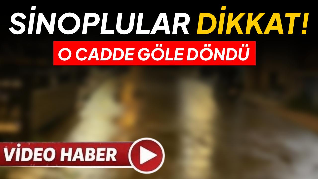 Sinop’ta su sızıntısı caddeyi göle çevirdi