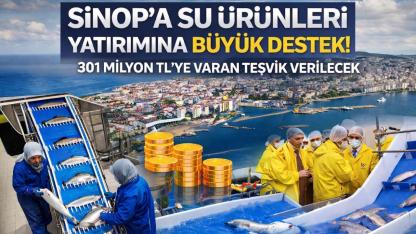 Sinop’ta su ürünleri sektörüne rekor teşvik