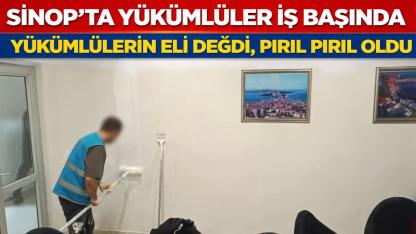 Sinop'ta yüzme havuzu yükümlülerin eliyle yenilendi