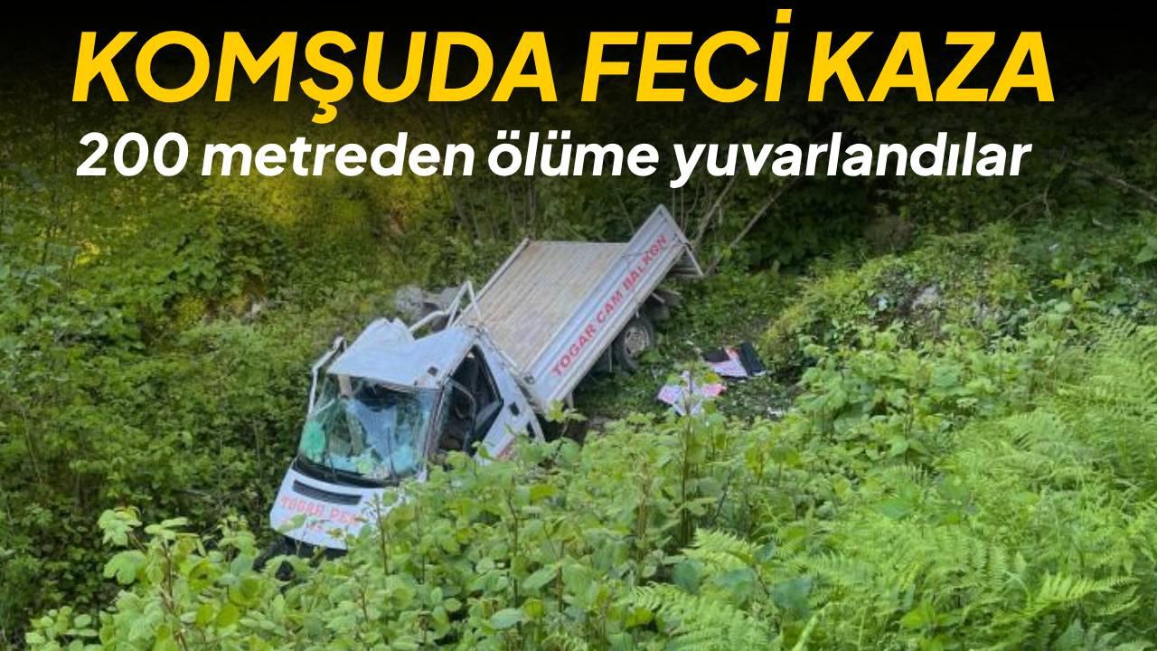 Kontrolden çıkan kamyonet dere yatağına devrildi: 1 ölü, 2 yaralı