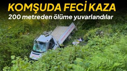 Kontrolden çıkan kamyonet dere yatağına devrildi: 1 ölü, 2 yaralı