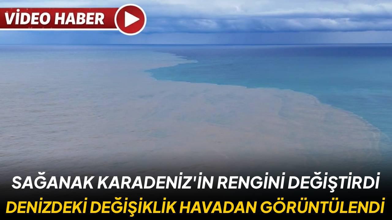 Sağanak yağışlar Karadeniz'in rengini değiştirdi
