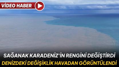 Sağanak yağışlar Karadeniz'in rengini değiştirdi