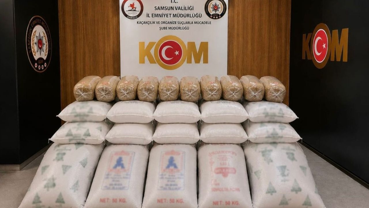 Samsun'da kamyonette 770 kilogram kaçak tütün ele geçirildi