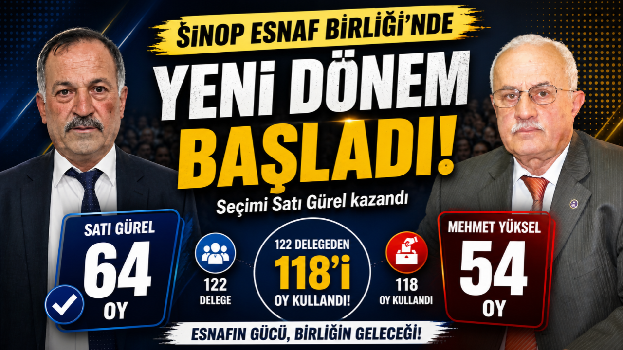 Sinop Esnaf Birliği’nde tarihi değişim: Yeni başkan belli oldu