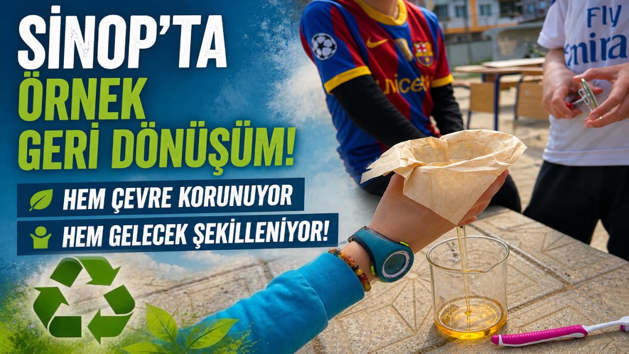 Sinop'ta öğrenciler atık yağları mürekkebe dönüştürdü
