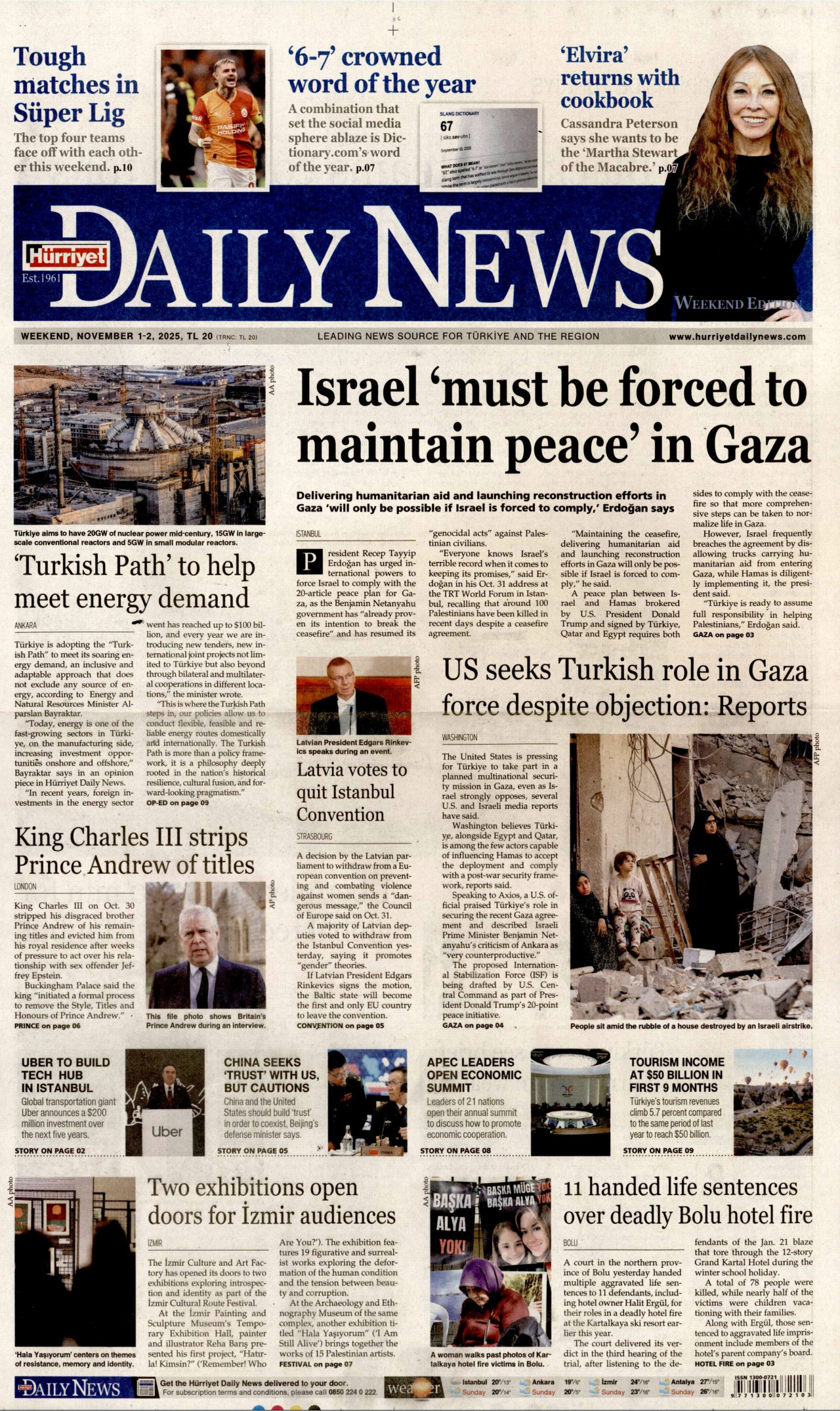 HÜRRİYET DAİLY NEWS Gazete Manşeti